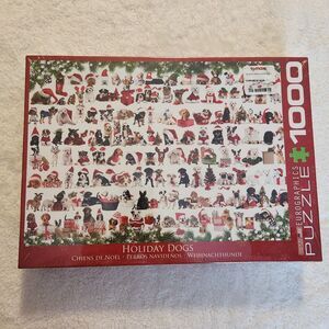 New Sealed 1,000 Piece Eurographics Holiday Dogs Jigsaw Puzzle